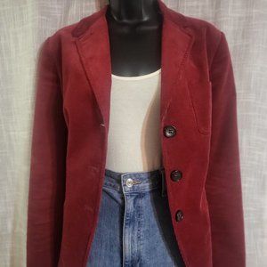 TALBOTS - Burgundy Corduroy Blazer - Women Size 8